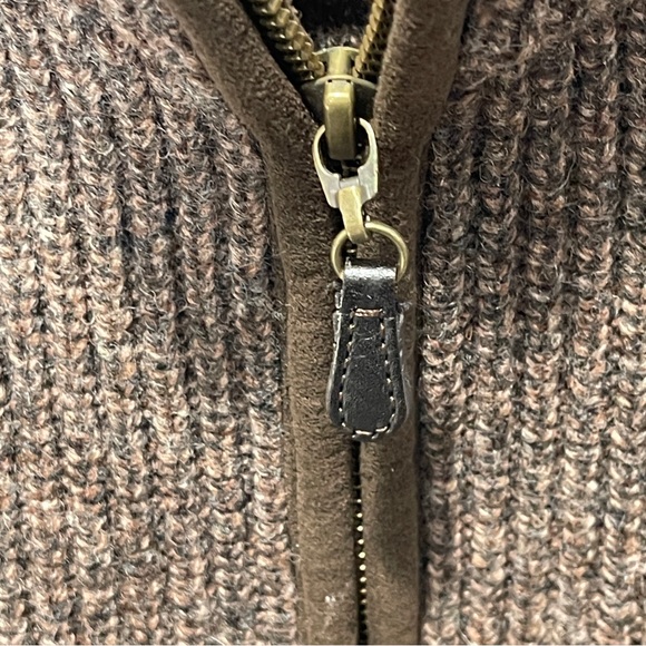 LL Bean Vintage Waterfowl 100% Merino Lambs Wool Brown Tight Knit Large Tall - Picture 5 of 6